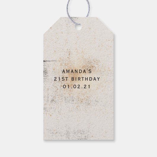 黒と金ゴールドの神秘的な宇宙 ギフトタグ (裏面)