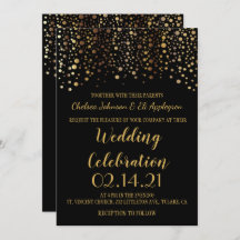 黒と金ゴールドの紙吹雪ドット