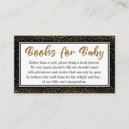 黒と金ゴールドの紙吹雪ブックリクエスト挿入カード エンクロージャーカード