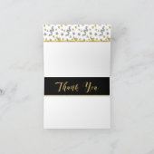 黒と金ゴールドの紙吹雪誕生日 サンキューカード (内部)