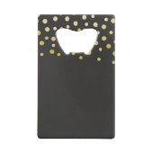 黒と金ゴールドの紙吹雪 クレジットカード栓抜き (裏面)