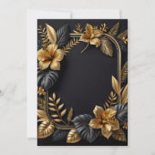 黒と金ゴールドの結婚デザインフラットカード (正面)