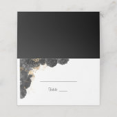 黒と金ゴールドの結婚フローラのゲスト名 プレイスカード (外部開封)