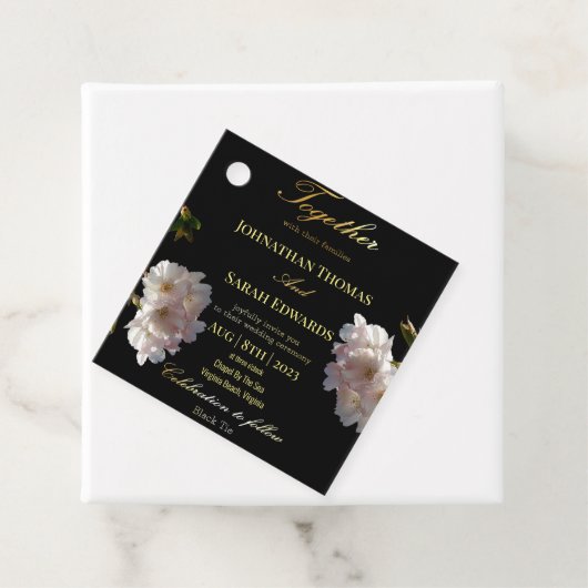 黒と金ゴールドの結婚式の引き出物ラベル フェイバータグ (インサイチュ)