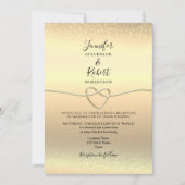 黒と金ゴールドの結婚披露宴 招待状 (正面)