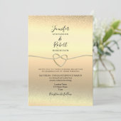 黒と金ゴールドの結婚披露宴 招待状 (スタンド正面)