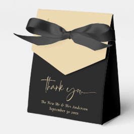 黒と金ゴールドの結婚新婚ありがとう フェイバーボックス