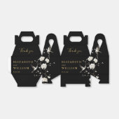 黒と金ゴールドの結婚Chinoiserie's Thank You フェイバーボックス (折り畳みなし)