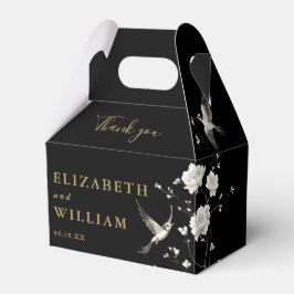 黒と金ゴールドの結婚Chinoiserie's Thank You フェイバーボックス