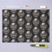 黒と金ゴールドの結晶ボールパターンハロウィン 薄葉紙 (クラフト)