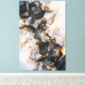 黒と金ゴールドの結晶 キャンバスプリント (インサイチュ (ウッドフロア))