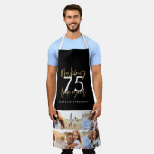 黒と金ゴールドの編集可能年齢は良い写真に見える エプロン (着用した状態)