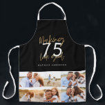 黒と金ゴールドの編集可能年齢は良い写真に見える エプロン<br><div class="desc">ブラックと金ゴールドのデザインは良い見た目を特徴 – あなたの誕生日に合わせて年齢を編集する。</div>