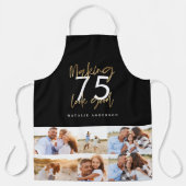 黒と金ゴールドの編集可能年齢は良い写真に見える エプロン (正面)