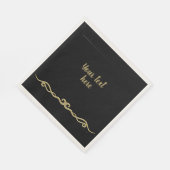 黒と金ゴールドの繁栄テンプレート スタンダードランチョンナプキン (角)