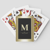 黒と金ゴールドの署名名のトランプ トランプ (裏面)