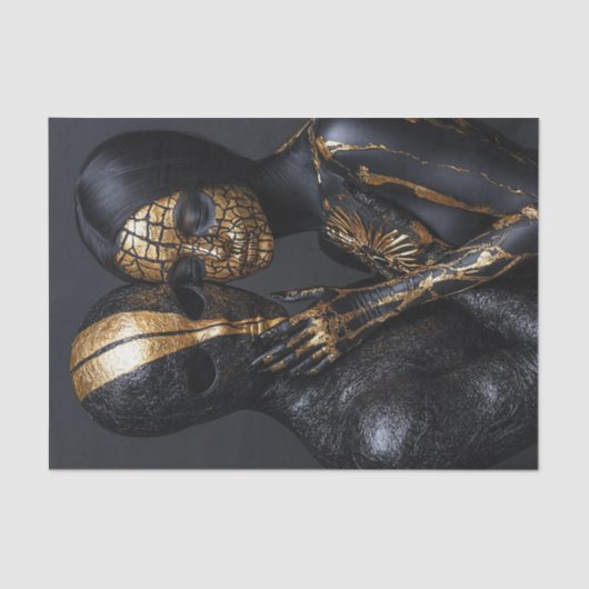 黒と金ゴールドの美しい10 薄葉紙 (正面)