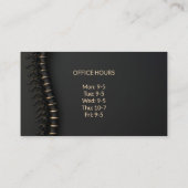 黒と金ゴールドの背エレガント骨の名刺 名刺 (裏面)