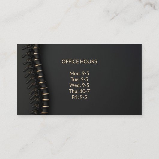 黒と金ゴールドの背エレガント骨の名刺 名刺 (裏面)