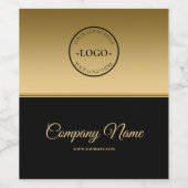 黒と金ゴールドの背景のロゴ ワインラベル (シングルラベル)