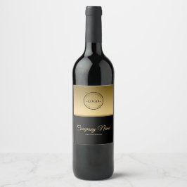 黒と金ゴールドの背景のロゴ ワインラベル