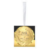 黒と金ゴールドの背景金ゴールドハート キューブオーナメント (右)