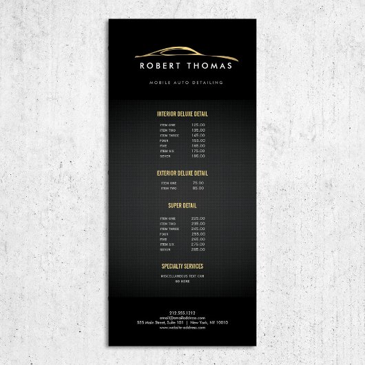 黒と金ゴールドの自動詳細、自動修復 ラックカード