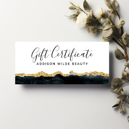 黒と金ゴールドの色のギフト証明書