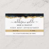 黒と金ゴールドの色アポイントメントカード 予約カード (正面)