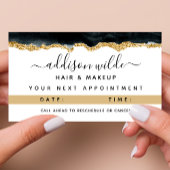 黒と金ゴールドの色アポイントメントカード 予約カード