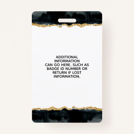 黒と金ゴールドの色ビジネスID バッジ (裏面)