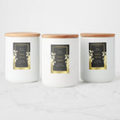 黒と金ゴールドの花の製品包装ラベル フードラベル (ボトル)