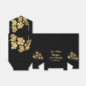 黒と金ゴールドの花の誕生日パパーソナライズされたーティ フェイバーボックス (折り畳みなし)