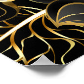 黒と金ゴールドの花の誕生日パパーソナライズされたーティ ポスター (角)