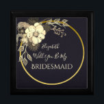 黒と金ゴールドの花嫁の提案ボックス ギフトボックス<br><div class="desc">黒いエレガントBridesmaid提案ボックス素朴な金ゴールドの花。シックな秋コンテンポラリーや冬の結婚式に最適！</div>