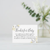 黒と金ゴールドの葉ベビシャワーブックリクエスト エンクロージャーカード (スタンド正面)