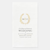 黒と金ゴールドの葉楕円形リースアー結婚ト (正面)