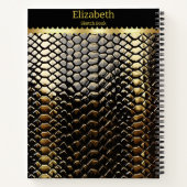 黒と金ゴールドの蛇紋様の研究 ノートブック (裏面)