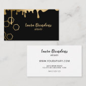 黒と金ゴールドの蜂蜜ドリップスモダンアール 名刺 (正面/裏面)
