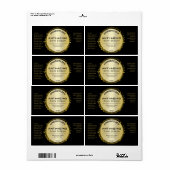 黒と金ゴールドの血清ラベル ラベル (フルシート)