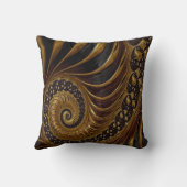 黒と金ゴールドの装飾スワールデザイン枕 クッション (裏面)
