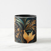 黒と金ゴールドの装飾模様 マグカップ (中央)