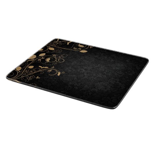 黒と金ゴールドの装飾 カッティングボード (角)