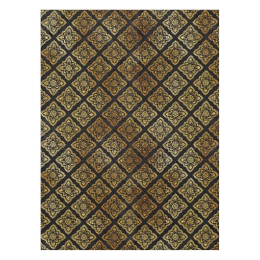 黒と金ゴールドの装飾 テーブルクロス (正面)