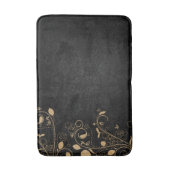 黒と金ゴールドの装飾 バスマット (正面縦)