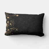 黒と金ゴールドの装飾 ランバークッション (裏面)