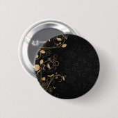 黒と金ゴールドの装飾 缶バッジ (正面&裏面)
