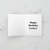 黒と金ゴールドの誕生日カード カード (内部)