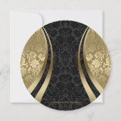 黒と金ゴールドの警告が日付を保存する セーブザデート (裏面)