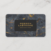 黒と金ゴールドの贅沢な大理石テクスチャ 名刺 (正面)